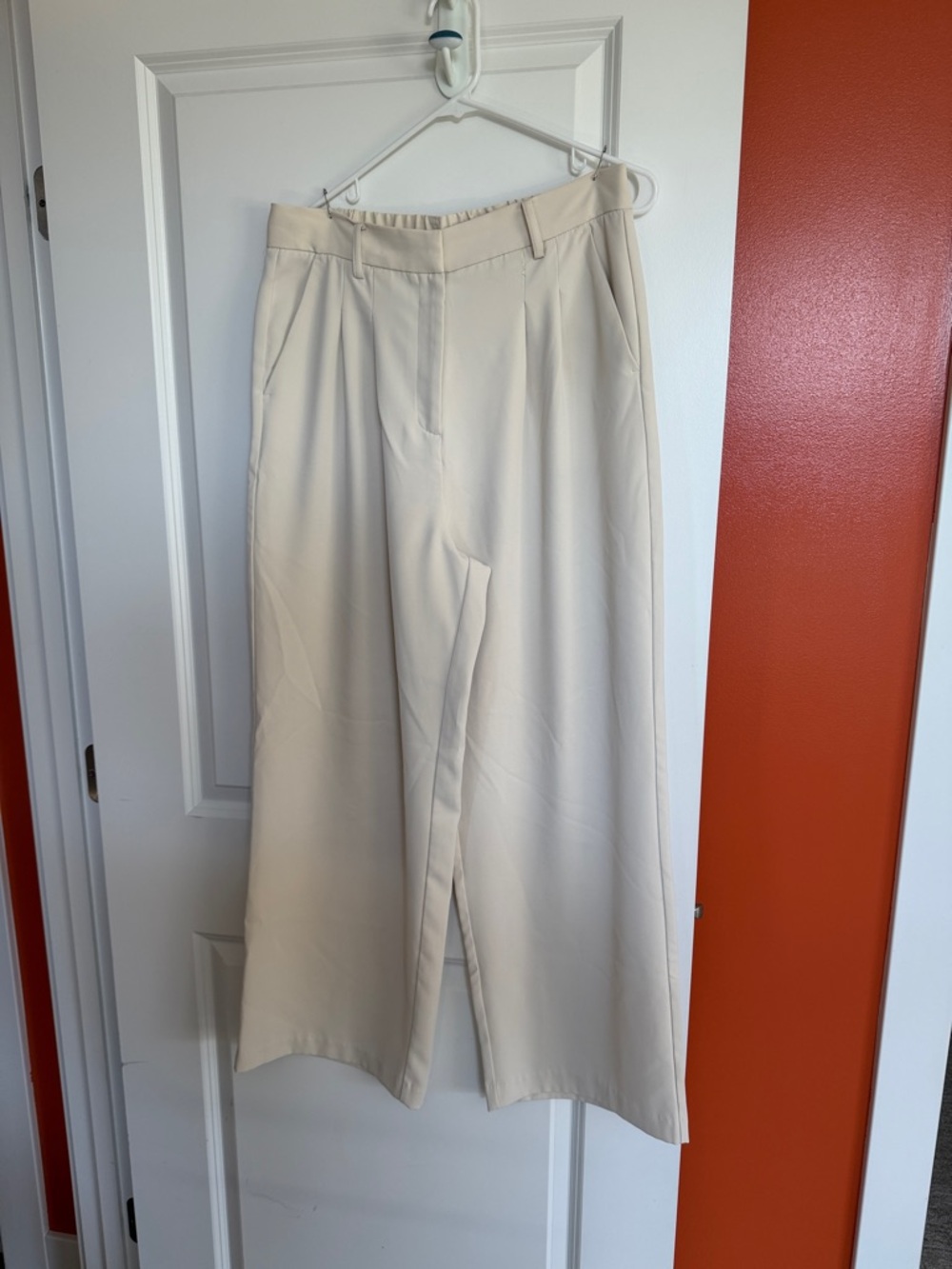 French Connection Cream Wide-Leg Trousers